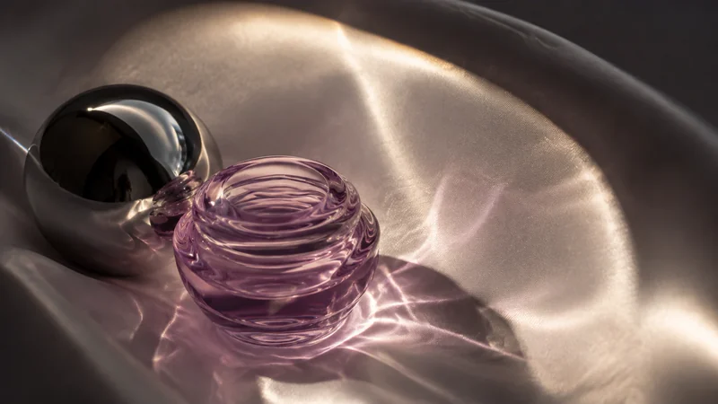 Órbita · Reflexos rosados. Luz suave e reflexos rosados percorrem vidro, metal e tecido.
